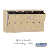 6-Door Sandstone Vertical Mailbox with Master Lock for Private Access