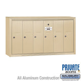 6-Door Sandstone Vertical Mailbox with Master Lock for Private Access