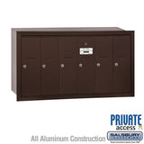Bronze 6-Door Vertical Mailbox with Master Lock - Recessed Mounted
