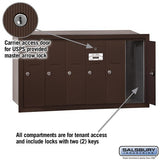 Bronze Vertical Mailbox with 6 Compartments - Recessed Mounted - USPS Approved