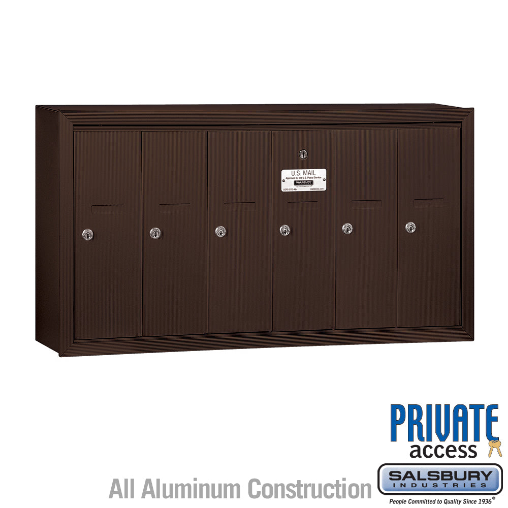 Bronze Vertical Mailbox with 3 Compartments and Private Access