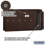 Bronze Vertical Mailbox with 3 Compartments and Private Access