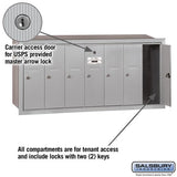 7-Door Aluminum Vertical Mailbox - Recessed Mounted - USPS Approved