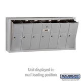 7-Door Aluminum Vertical Mailbox with Private Access and Secure Locks
