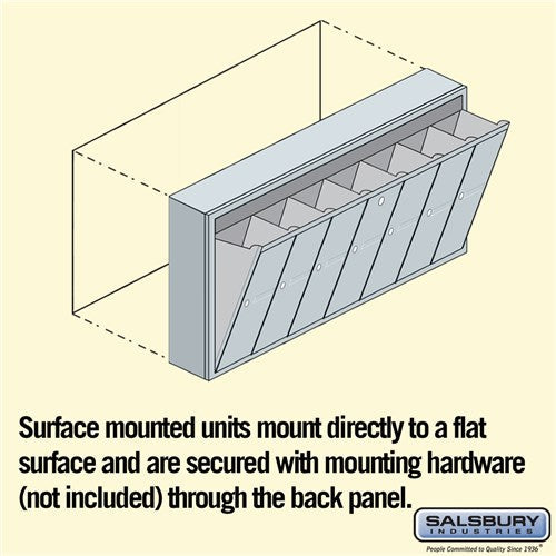 7-Door Vertical Mailbox - Aluminum - Surface Mounted - USPS Approved