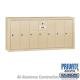 6-Door Sandstone Vertical Mailbox with Master Lock for Private Access