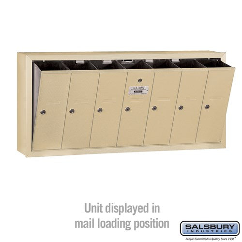 6-Door Sandstone Vertical Mailbox with Master Lock for Private Access