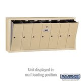 6-Door Sandstone Vertical Mailbox with Master Lock for Private Access