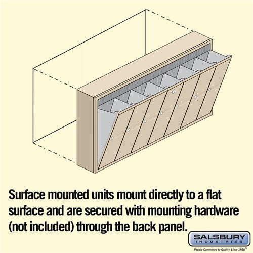 7-Door Sandstone Vertical Mailbox - Surface Mounted - USPS Approved