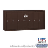 Bronze 7-Door Vertical Mailbox - Surface Mounted - USPS Approved