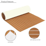 12 Colors 94''x35'' / 91''x35'' Marine Yacht Boat & RV Flooring Sheet Teak EVA Foam Synthetic Self-Adhesive Non-slip Mat 6mm Thicknes