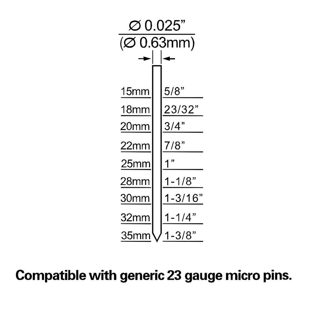 Pneumatic 23-Gauge 1-3/8 in. Micro Pinner with Carry Case - Super Arbor