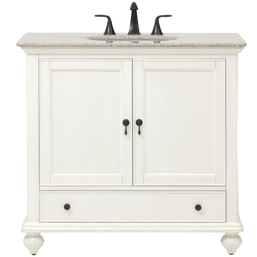 Newport 31 in. W x 21-1/2 in. D Bath Vanity in Pewter with Granite Vanity Top in Grey - Super Arbor