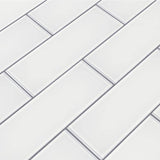 MSI Frosted Icicle 3 in. x 9 in. Glossy Glass Ice White Subway Tile (3.8 sq. ft. / case)