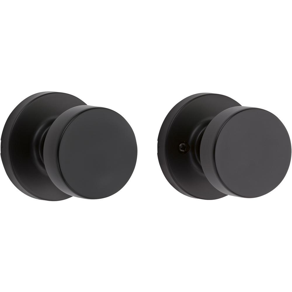 Pismo Round Matte Black Hall/Closet Door Knob Featuring Microban Antimicrobial Technology - Super Arbor