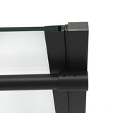 60 in. W x 59 in. H Sliding Frameless Bathtub Door in Matte Black with Clear Glass and Handle - Super Arbor
