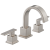 Delta Vero Stainless 2-Handle Widespread WaterSense Bathroom Sink Faucet with Drain
