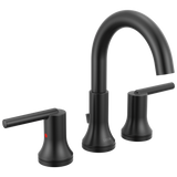 Delta Trinsic Matte Black 2-Handle Widespread WaterSense Bathroom Sink Faucet with Drain