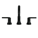 Delta Trinsic Matte Black 2-Handle Widespread WaterSense Bathroom Sink Faucet with Drain