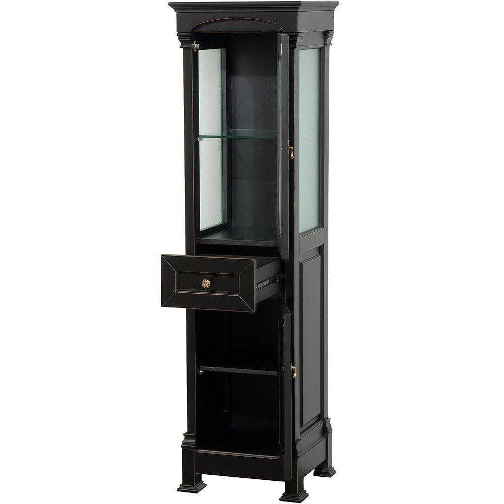 Andover 18 in. W x 16 in. D x 65 in. H Bathroom Linen Storage Tower Cabinet in Antique Black