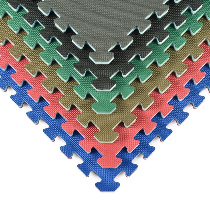 Greatmats Home Sport 24 in. x 24 in. Green/Brown Foam Interlocking Home Exercise and Play Mats (15-Set)