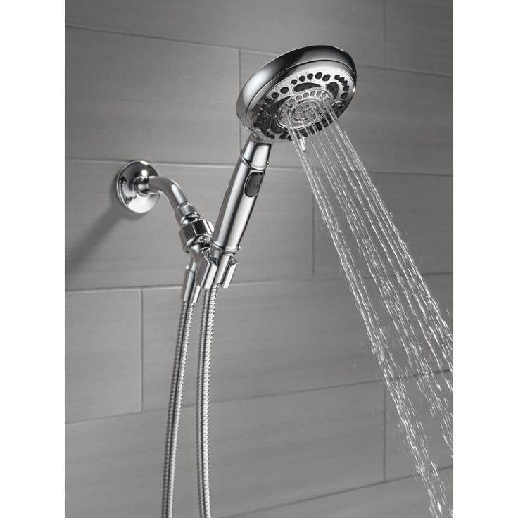 7-Spray 4.8 in. Single Wall Mount Handheld Shower Head in Chrome