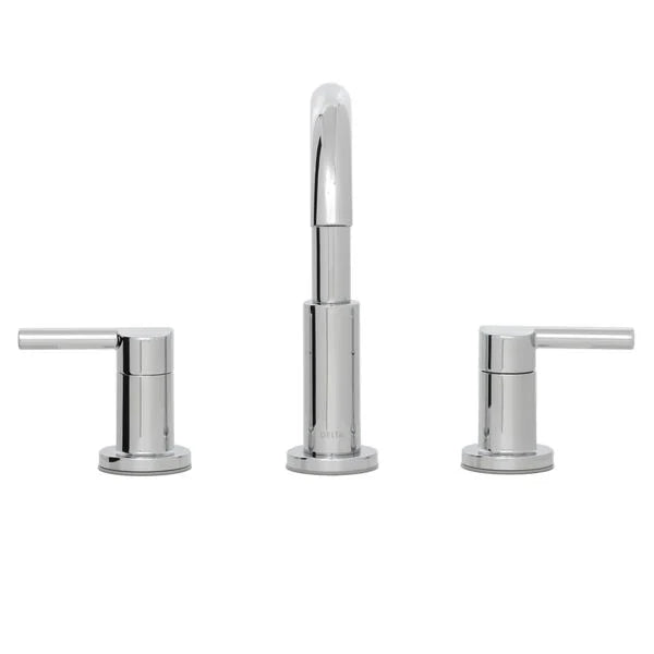 Delta Nicoli J-Spout 8 in. Widespread 2-Handle Bathroom Faucet in Chrome