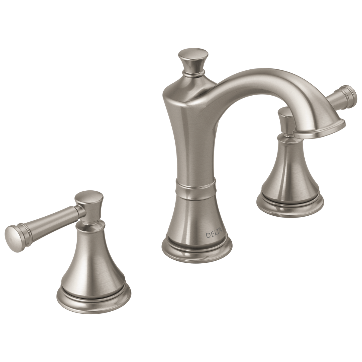 Delta Valdosta SpotShield Brushed Nickel 2‑Handle Widespread WaterSense Bathroom Sink Faucet with Drain