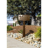 Hanford Bronze Post Mount Non-Locking Twin Mailbox with Scroll Supports - Super Arbor