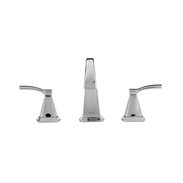 Delta Flynn Chrome 2-Handle Widespread WaterSense Bathroom Sink Faucet with Drain