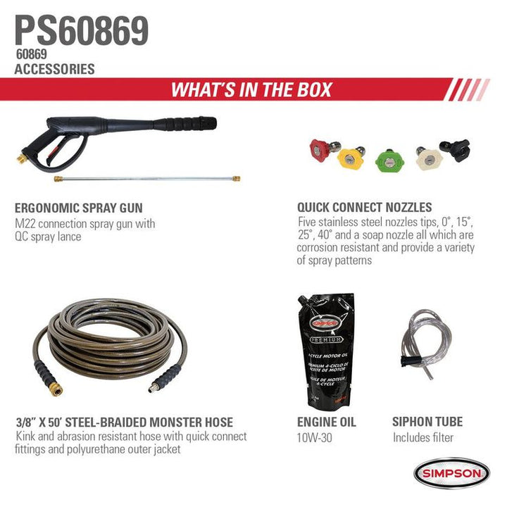 Simpson SIMPSON PowerShot PS60869 4000 PSI at 3.5 GPM HONDA GX270 Cold Water Pressure Waaher