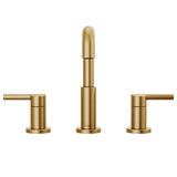 Nicoli J-Spout 8 in. Widespread Double-Handle Bathroom Faucet in Matte Black/Champagne Bronze
