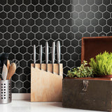 Merola Tile Metro Hex 2 in. Matte 11-1/8 in. x 12-5/8 in. Black Porcelain Mosaic (9.64 sq. ft. / Case)