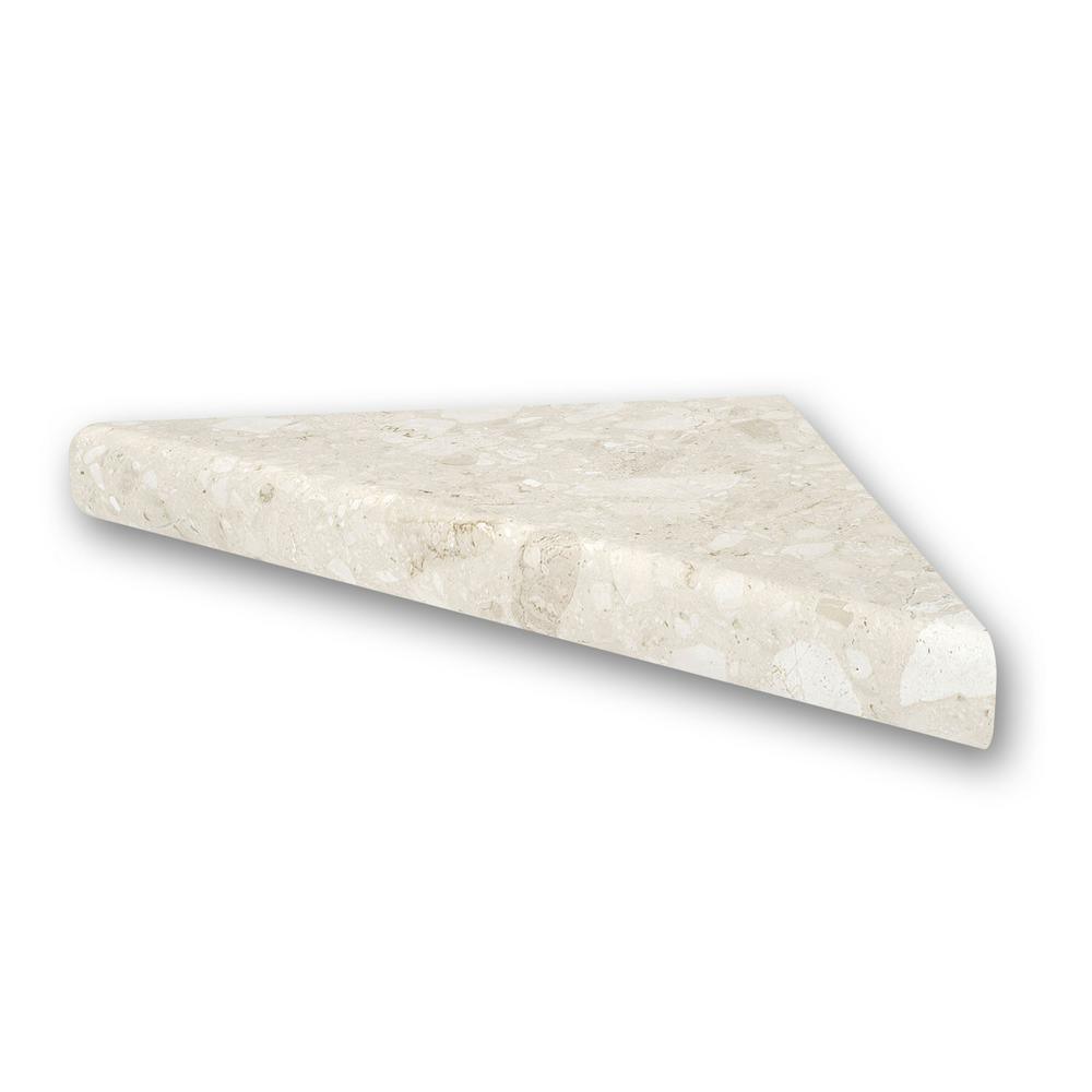 15 in. Corner Shelf Niche in Calacatta White - Super Arbor