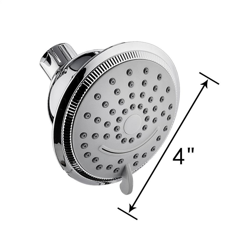 2-Spray 4 in. Single Wall Mount Fixed Waterfall Adjustable Shower Head in Chrome - Super Arbor