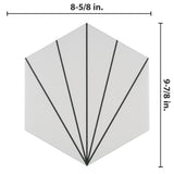 Merola Tile Aster Hex Blanco Encaustic 8-5/8 in. x 9-7/8 in. Porcelain Floor and Wall Tile (11.56 sq. ft. / Case)