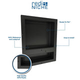 Redi Niche 16 in. x 34 in. Triple Shower Niche Set in Black - Super Arbor