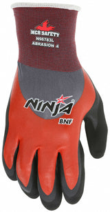 MCR SAFETY Ninja N96783 Foam Nitrile Coated Work Gloves, Size 2XL
