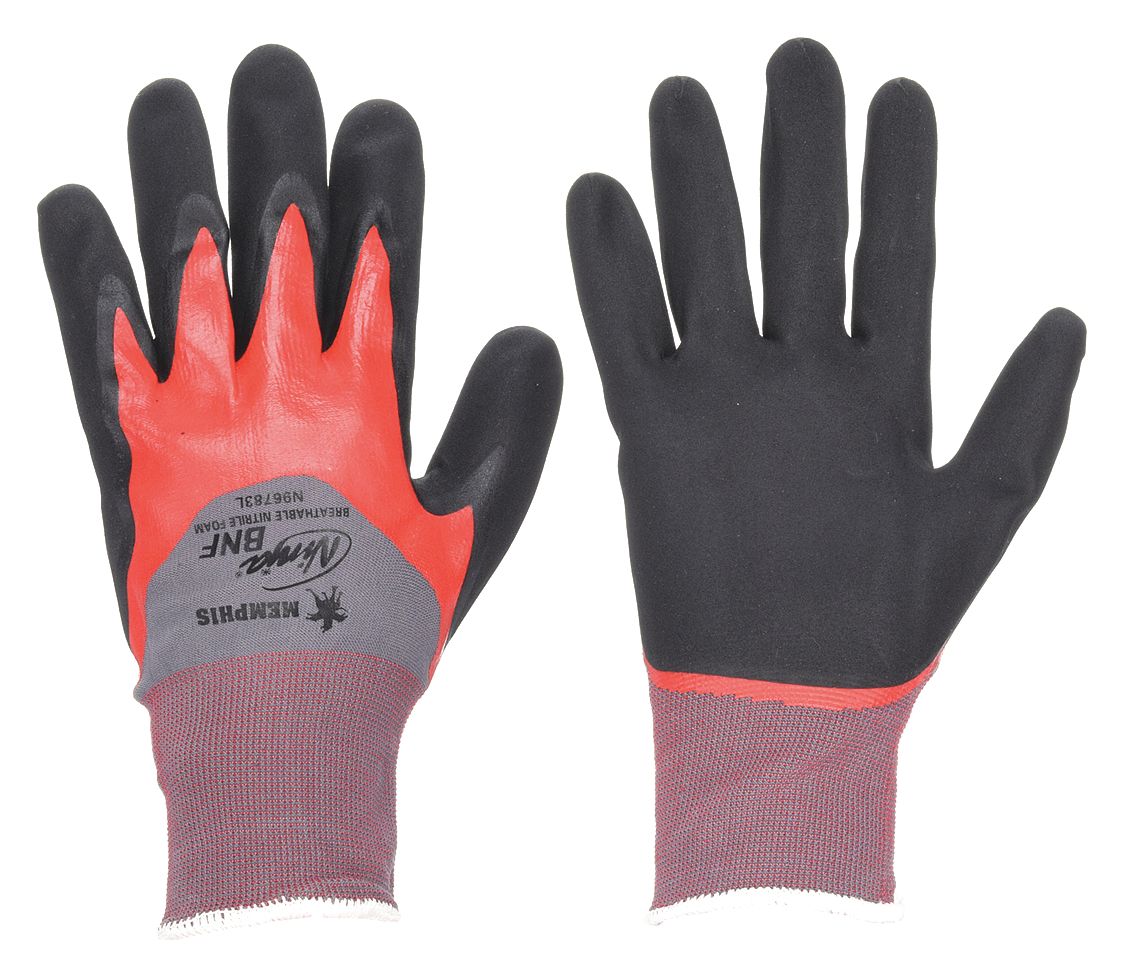MCR SAFETY Ninja BNF N96783L Foam Nitrile Coated Gloves
