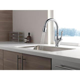Delta Leland Arctic Stainless 1-Handle Deck-Mount Pull-Down Handle Kitchen Faucet (Deck Plate Included)