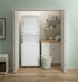 GE Gas Stacked Laundry Center with 3.8-cu ft Washer and 5.9-cu ft Dryer