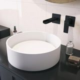 VIGO Anvil Round Vessel Bathroom Sink in White Matte StoneTM