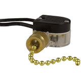 3 Amp Single-Pole Single Circuit Pull-Chain Switch - Nickel (1-Pack) - Super Arbor