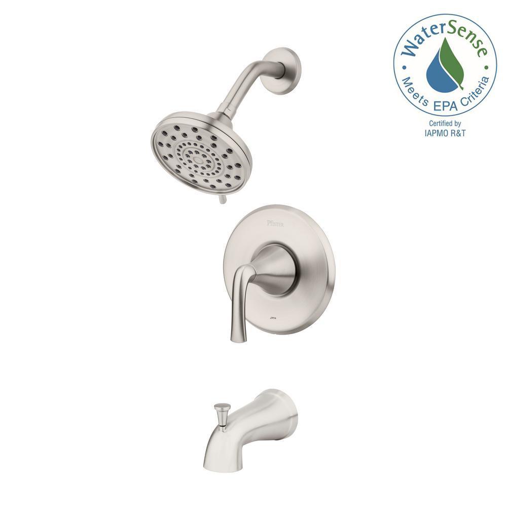 Ladera Single-Handle 3-Spray Tub and Shower Faucet in Spot Defense Brushed Nickel (Valve Included) - Super Arbor