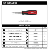 10 in. PACKOUT Tote with 11-in-1 Multi-Tip Screwdriver with Square Drive Bits - Super Arbor