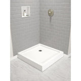 36 in. x 36 in. Double Threshold Corner Shower Base in White - Super Arbor