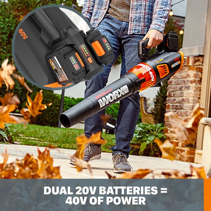 Worx POWER SHARE 40-Volt 430 CFM 90 MPH Leaf Blower with Brushless Motor