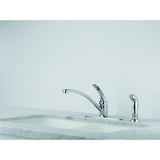 Foundations Single-Handle Standard Kitchen Faucet with Side Sprayer in Chrome - Super Arbor