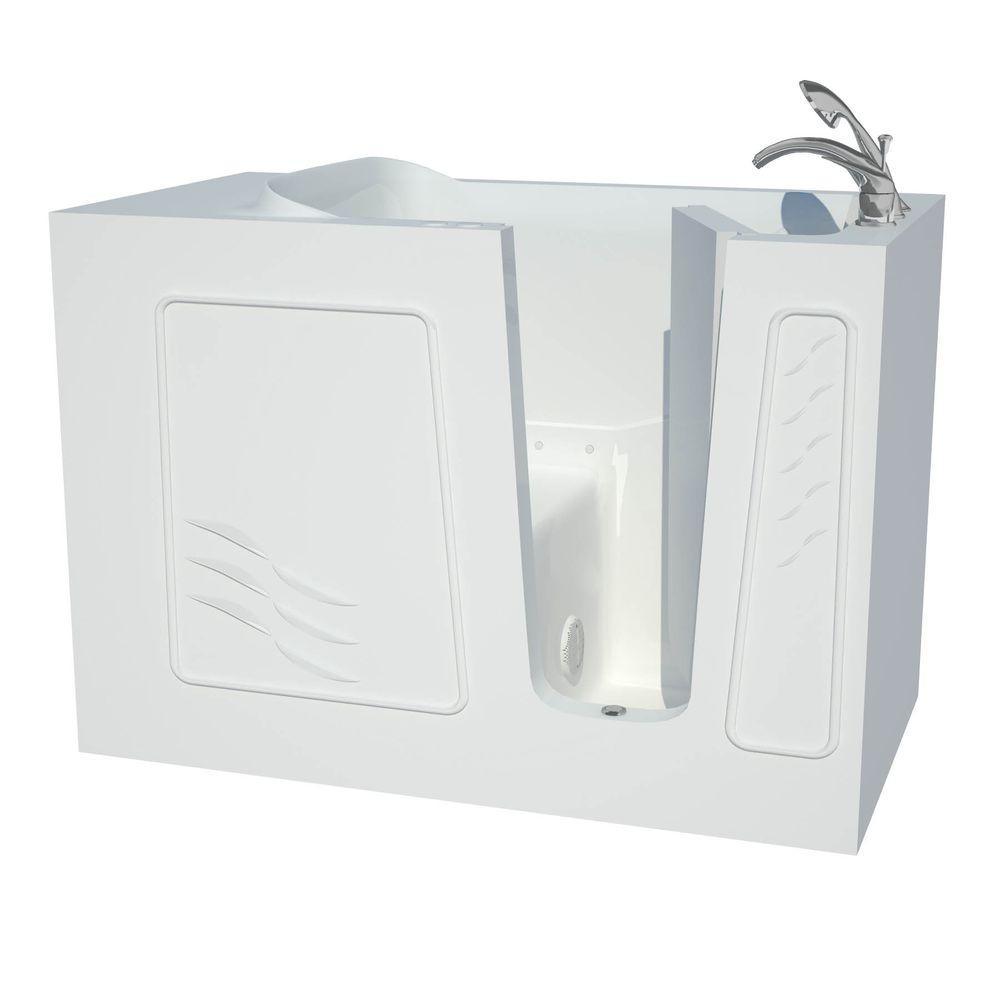 Builder's Choice 53 in. Right Drain Quick Fill Walk-In Air Bath Tub in White - Super Arbor