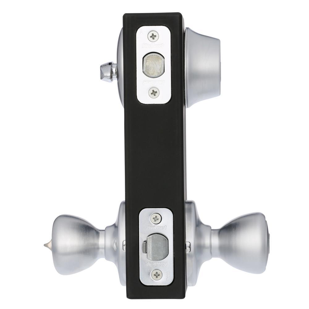 Tylo Satin Chrome Entry Door Knob and Single Cylinder Deadbolt Combo Pack - Super Arbor